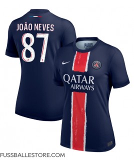 Günstige Paris Saint-Germain Joao Neves #87 Heimtrikot Damen 2024-25 Kurzarm